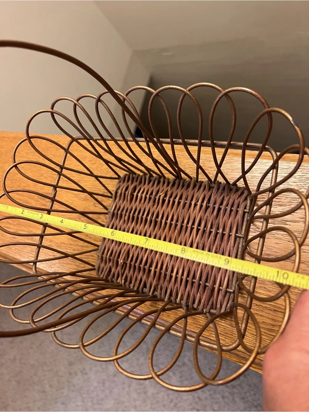 Metal Wire Basket with Handle - Brown